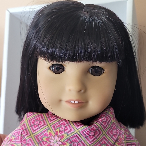 American Girl IVY Doll with Black Hair and Pink Patterned Shirt and Cowboy Boots - Picture 1 of 15